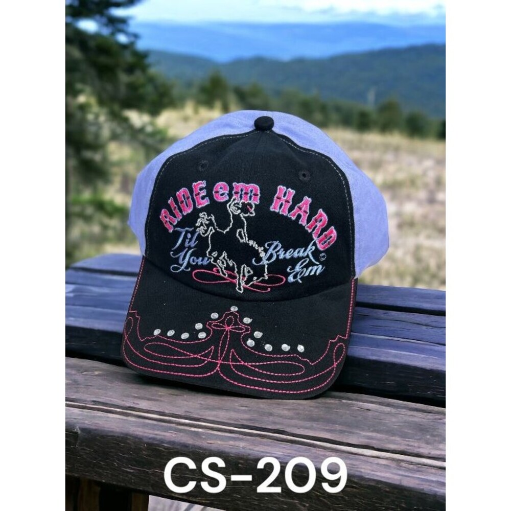 Rebel Girl Headwear Hat Hook Loop Cornflower Blue Black Baseball‎ Cap